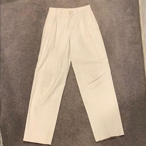 Genuine white leather pants